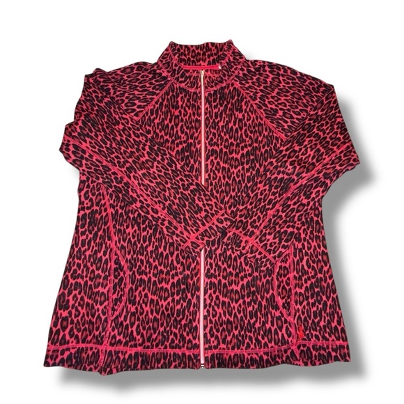TOMMY BAHAMA Cat’s Meow Zip Front Stretch Cotton Jacket - XL Red/Black - Picture 6 of 15